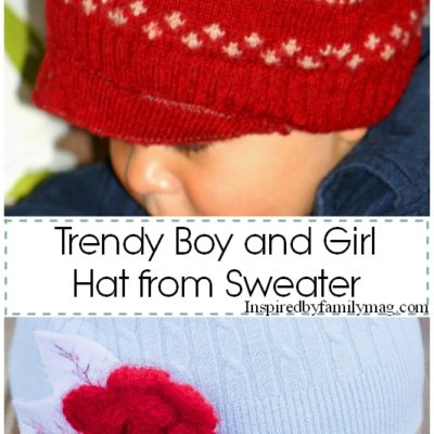 Recycled Sweater Craft: Trendy Boy and Girl Hat