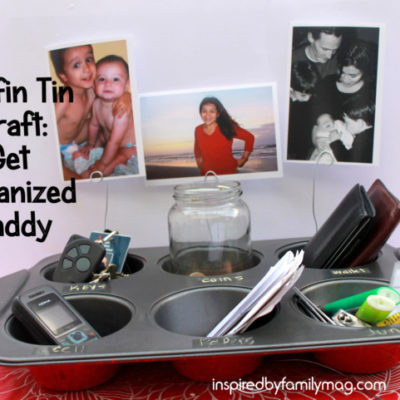 Get Organized Caddy & Photo Holder: Muffin Tin Craft