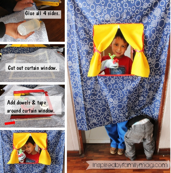 DIY Traveling Puppet Theater Curtain {Encouraging Imaginative Play