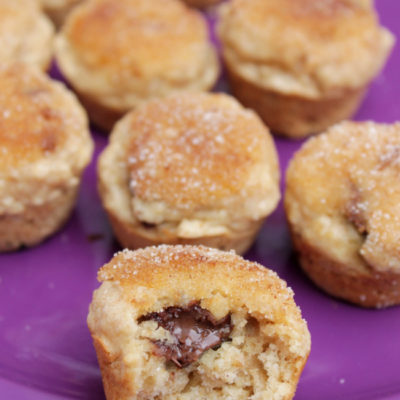 Mini Nutella Stuffed Cinnamon Sugar Muffins (Skinny)