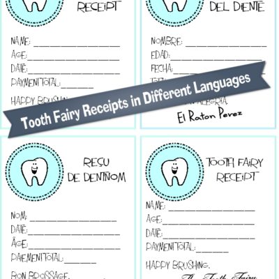 Tooth Fairy Receipt Printables {In Different Languages}