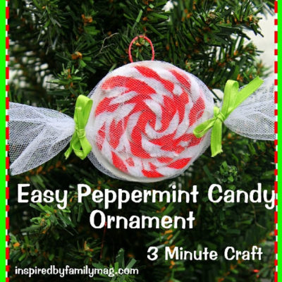 Easy Christmas Ornament Craft: Peppermint Candy