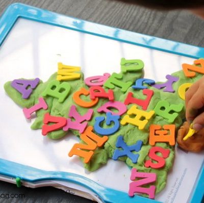 Preschool Christmas Activity: Alphabet Play Dough Tree