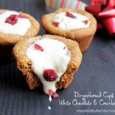 Gingerbread Cups with White Chocolate & Cranberry Filling