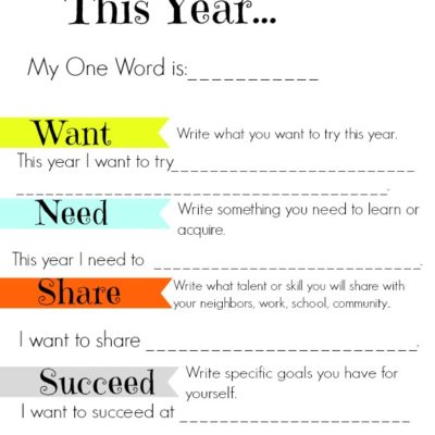 Family Activity: Simple New Year’s Goals Printable