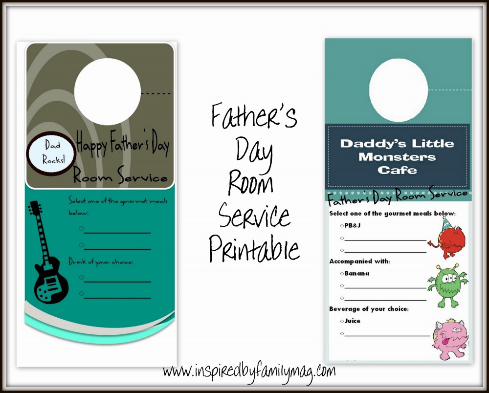 Father's Day Room Service Printables - Inspired by Family