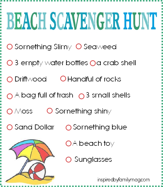 Beach Scavenger Hunt Free Printable Family Educationa - vrogue.co