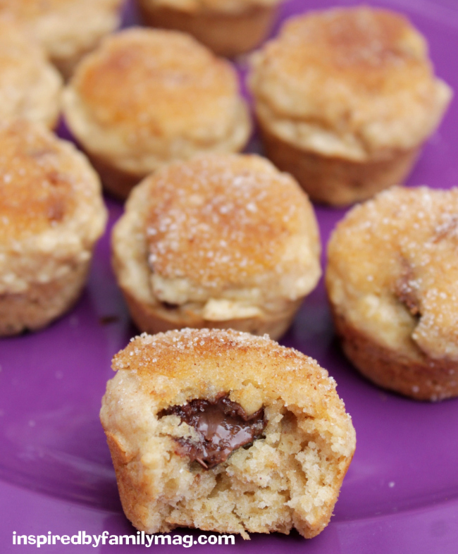 nutella stuffed cinnamon sugar muffins