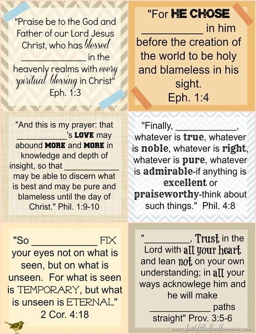 printable bible verse cards to pray
