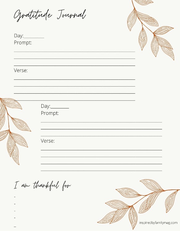 Gratitude Journal with Prompts & Scripture for Adults