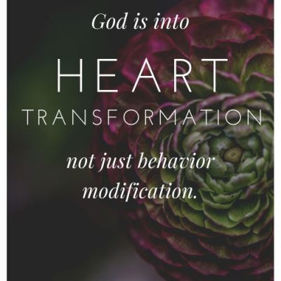 God is Into Heart Transformation Not Behavior Modification In Our Children